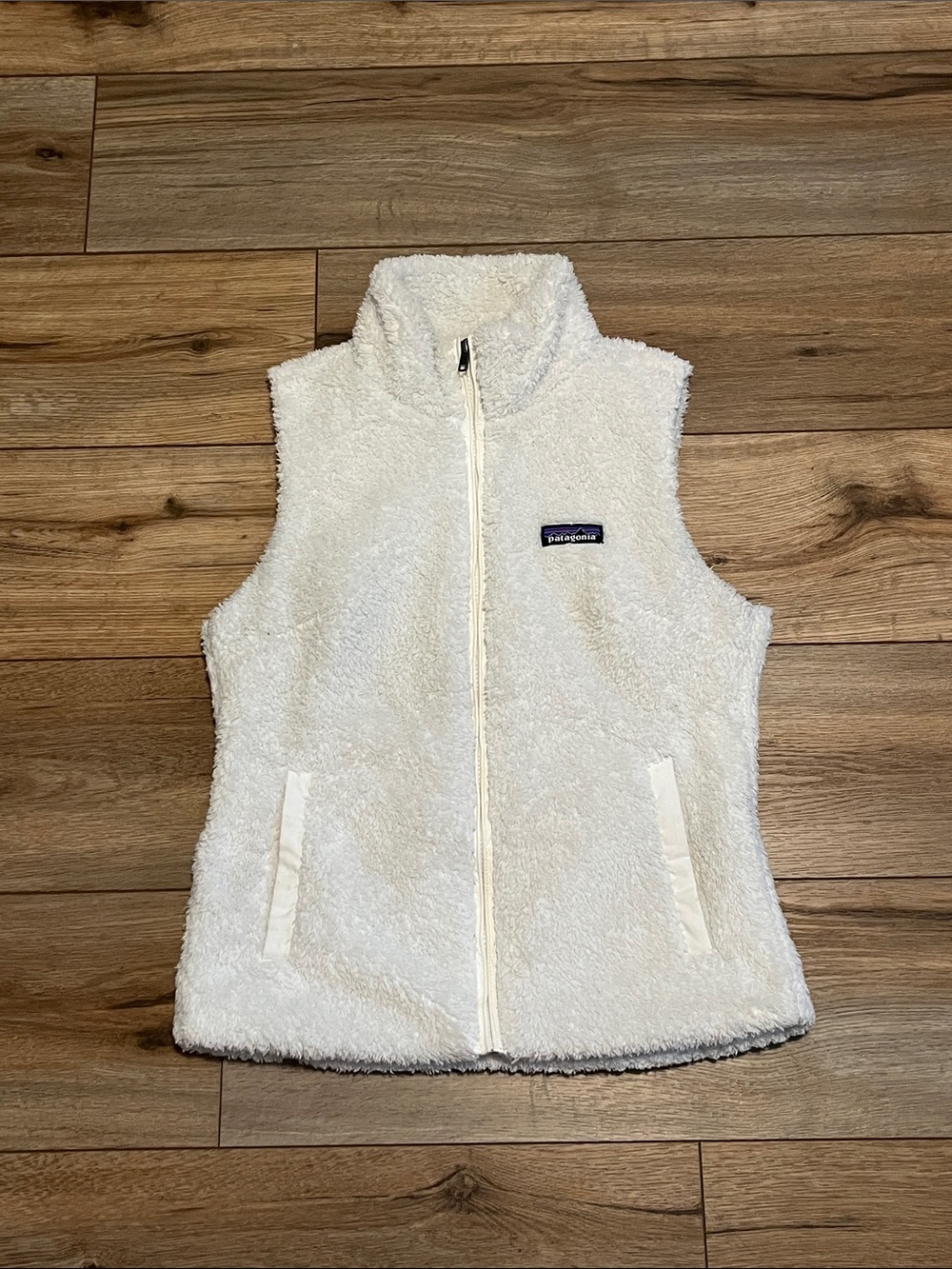 Patagonia Los Gatos Fleece Vest Women’s Small White Full Zip Sherpa